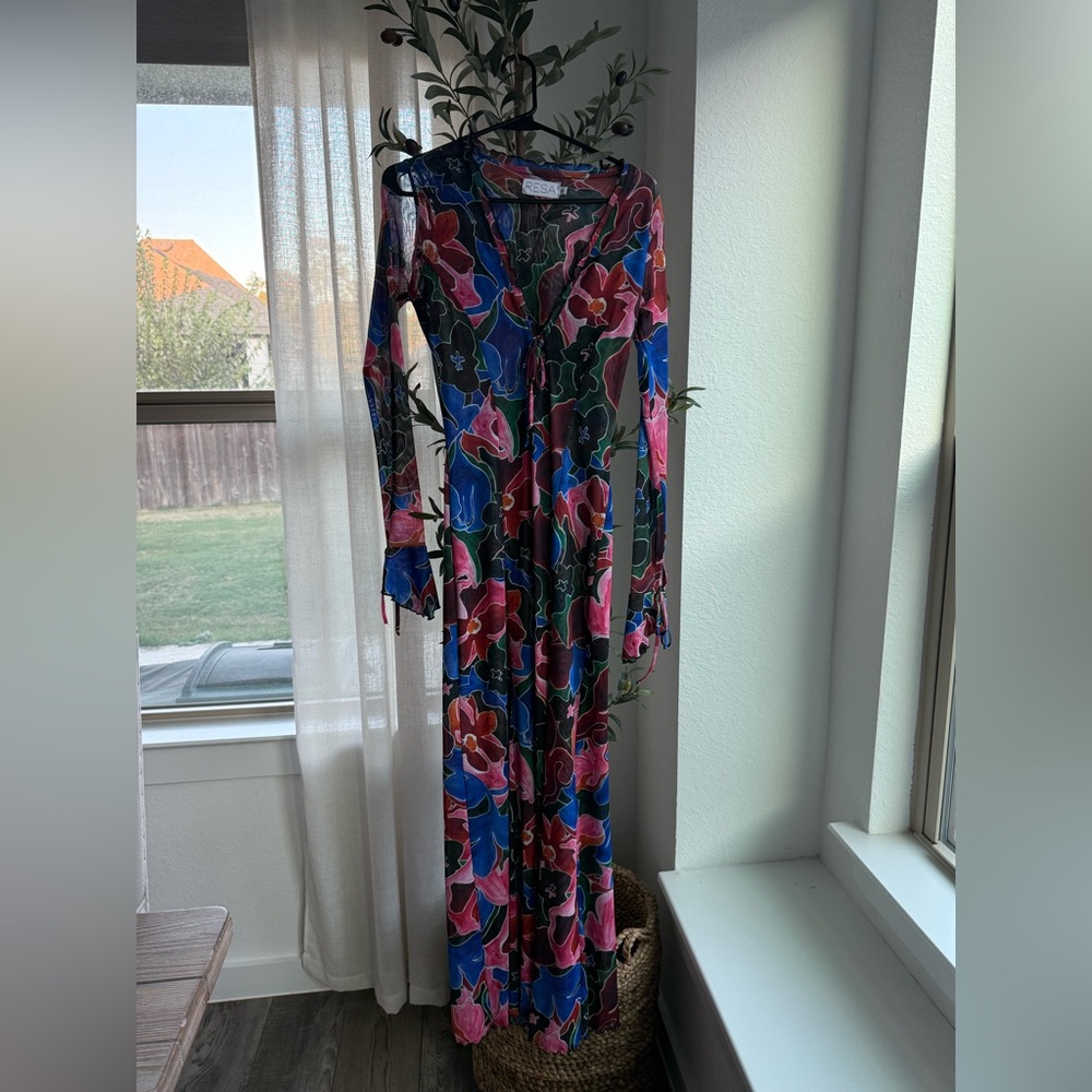 RESA Floral Maxi Dress - Blue and Pink